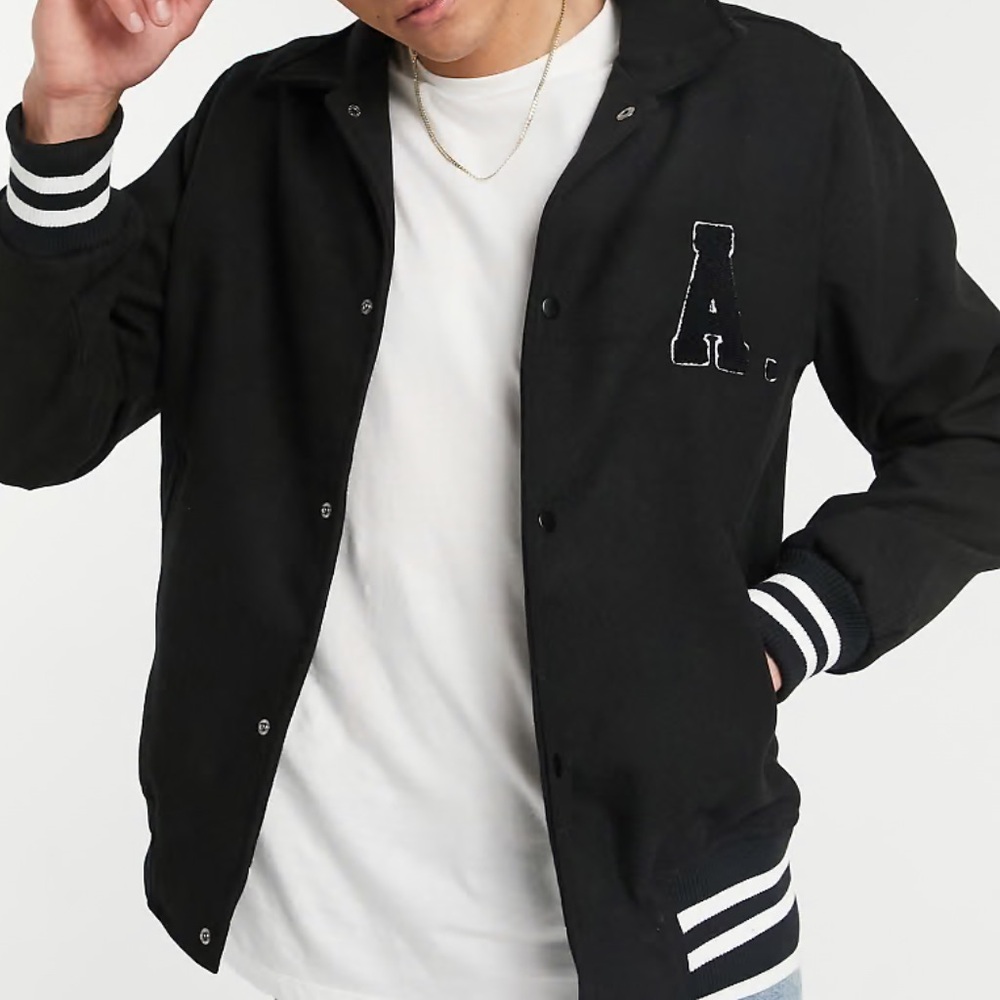 ASOS Black and White Bomber Jacket